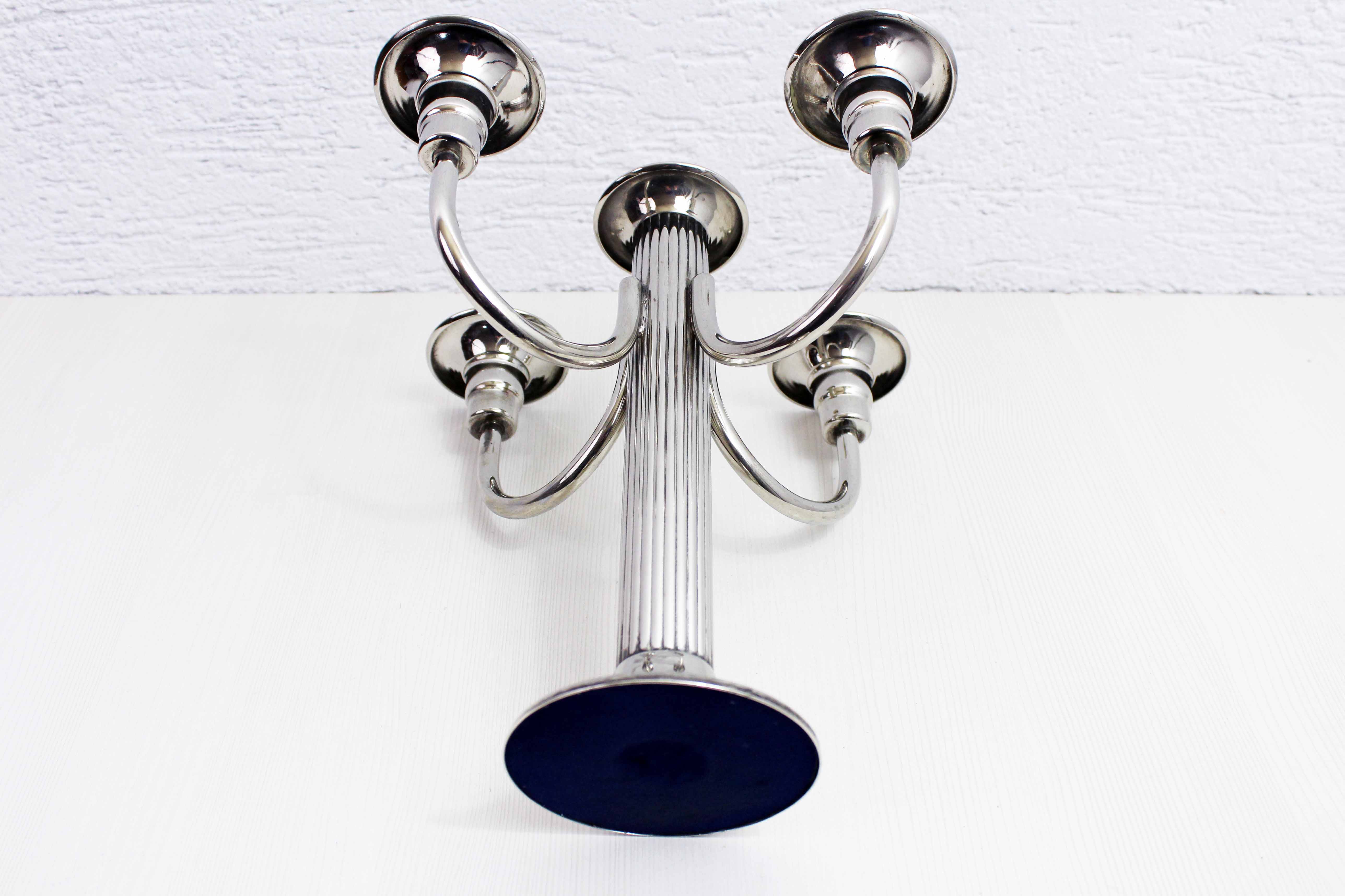 Silver metal candlestick