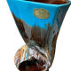 Large Sculptural Vase Vintage 50s/60s – Turquoise Flamed Ceramic