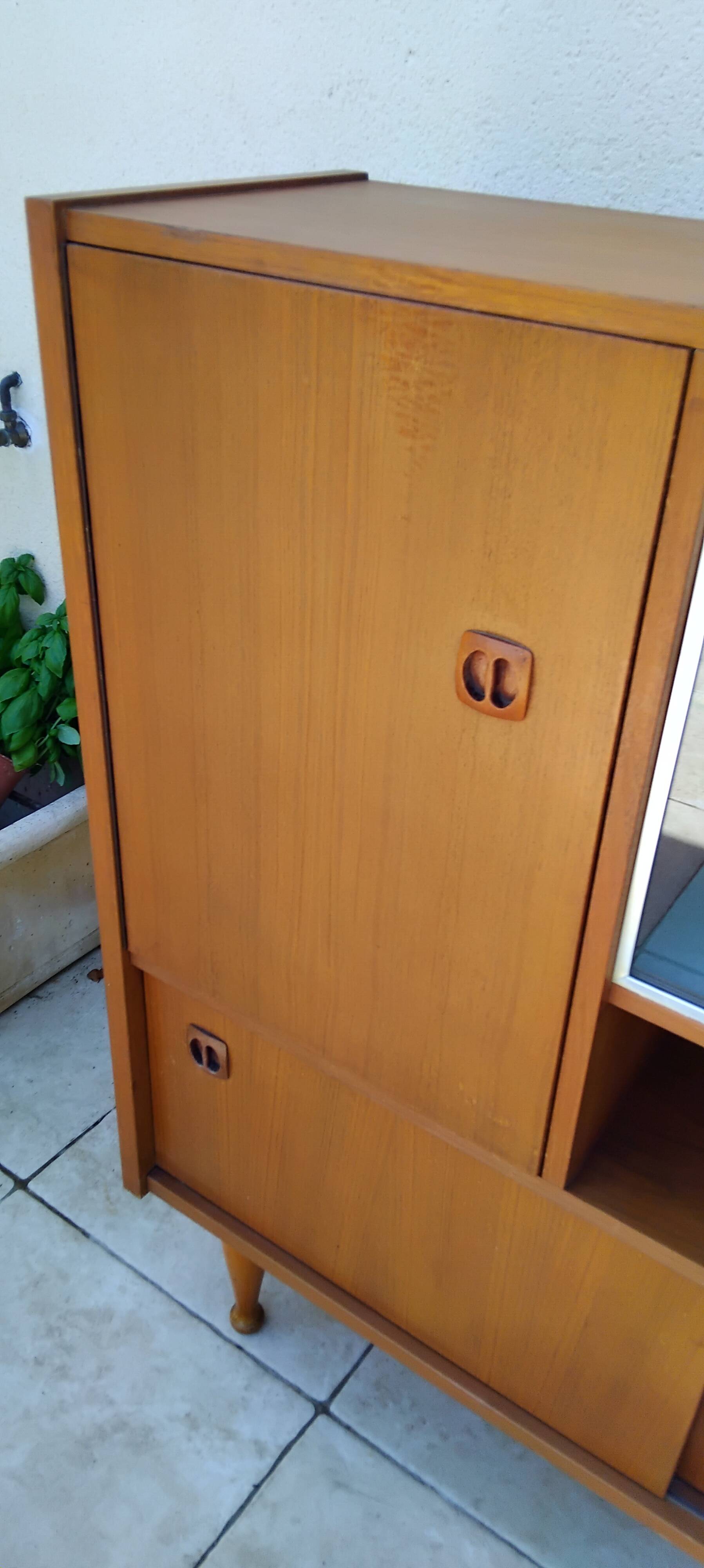 Scandinavian vintage teak display cabinet