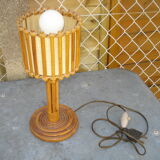 60s bamboo rattan lamp