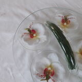 Cheese platter glass decoration orchids