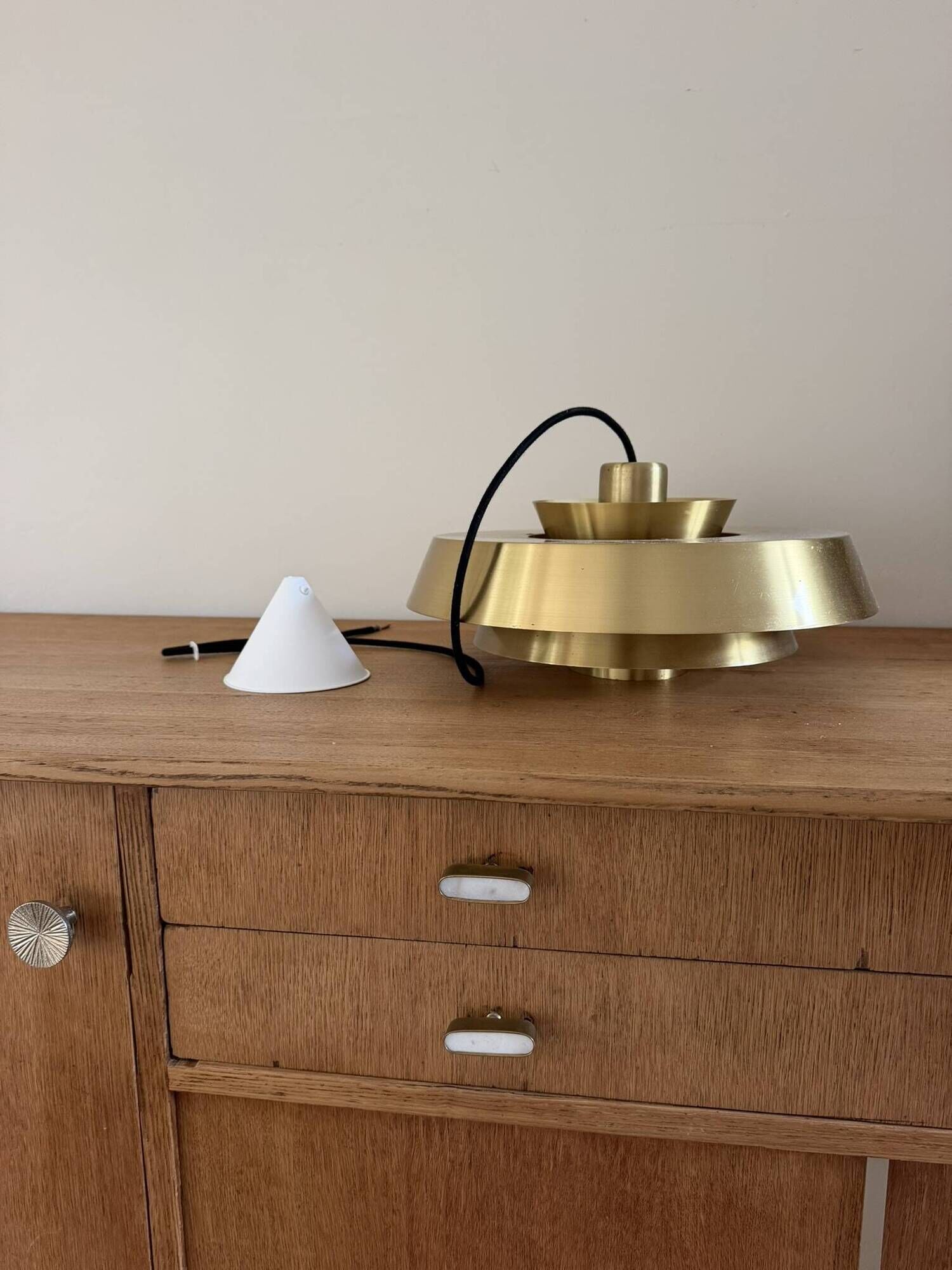 Vintage Fog & Morup Nova pendant - Brass - Jo Hammerborg - Danish design lamp
