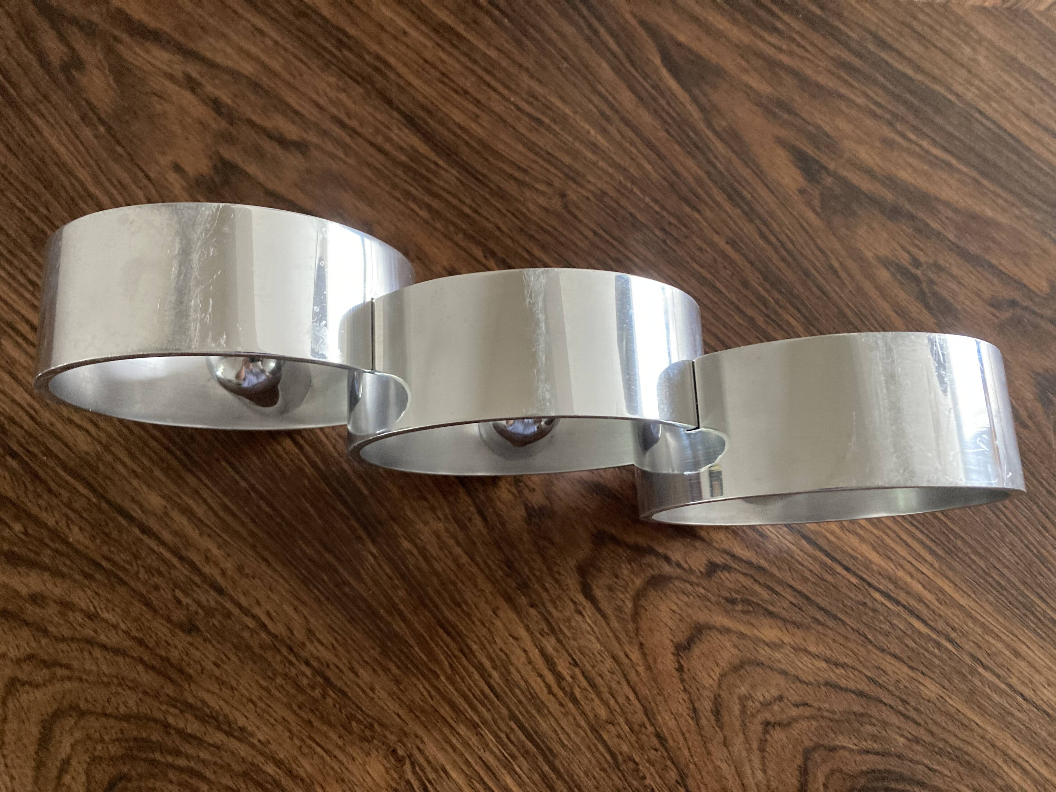 Modernist chrome candle holder from the 70s