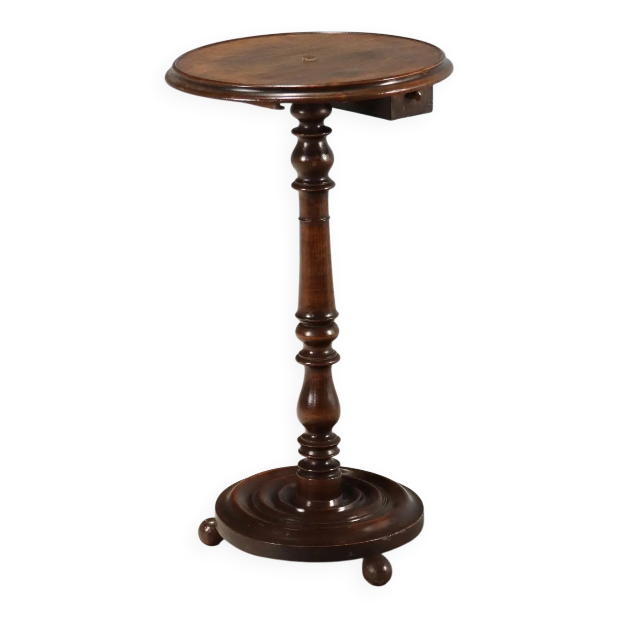 Petite table ancienne en hêtre teinté noyer, Italie, XXe siècle