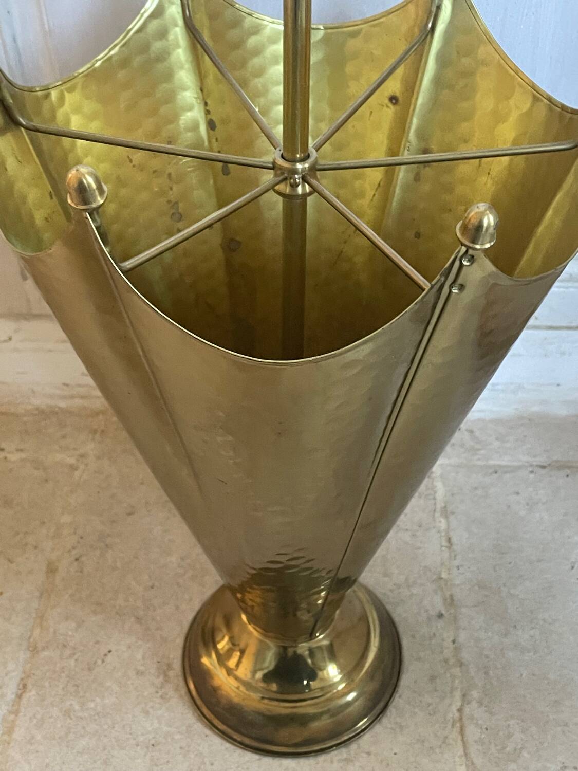 Vintage brass umbrella stand