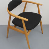 Fauteuil des années 1960 noir en hêtre