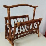 Vintage rattan magazine holder