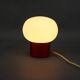 Burgundy Red opaline glass table lamp from the 1970s space age.