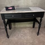 coiffeuse ancienne en marbre ou bureau noir
