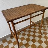 Desserte bambou osier ancienne