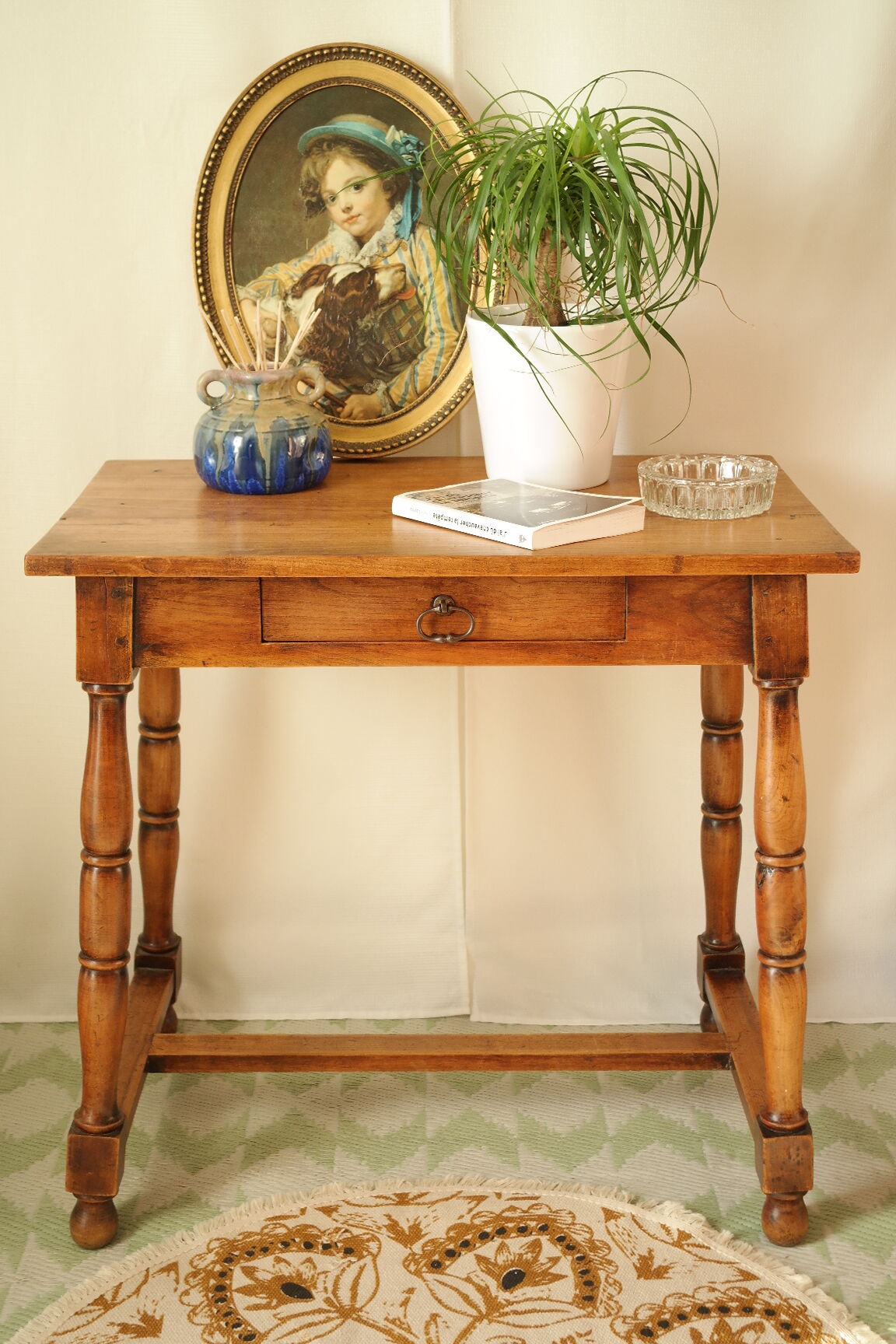 Antique walnut side table