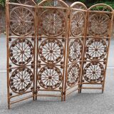 Rattan and bamboo peacock screen 1970