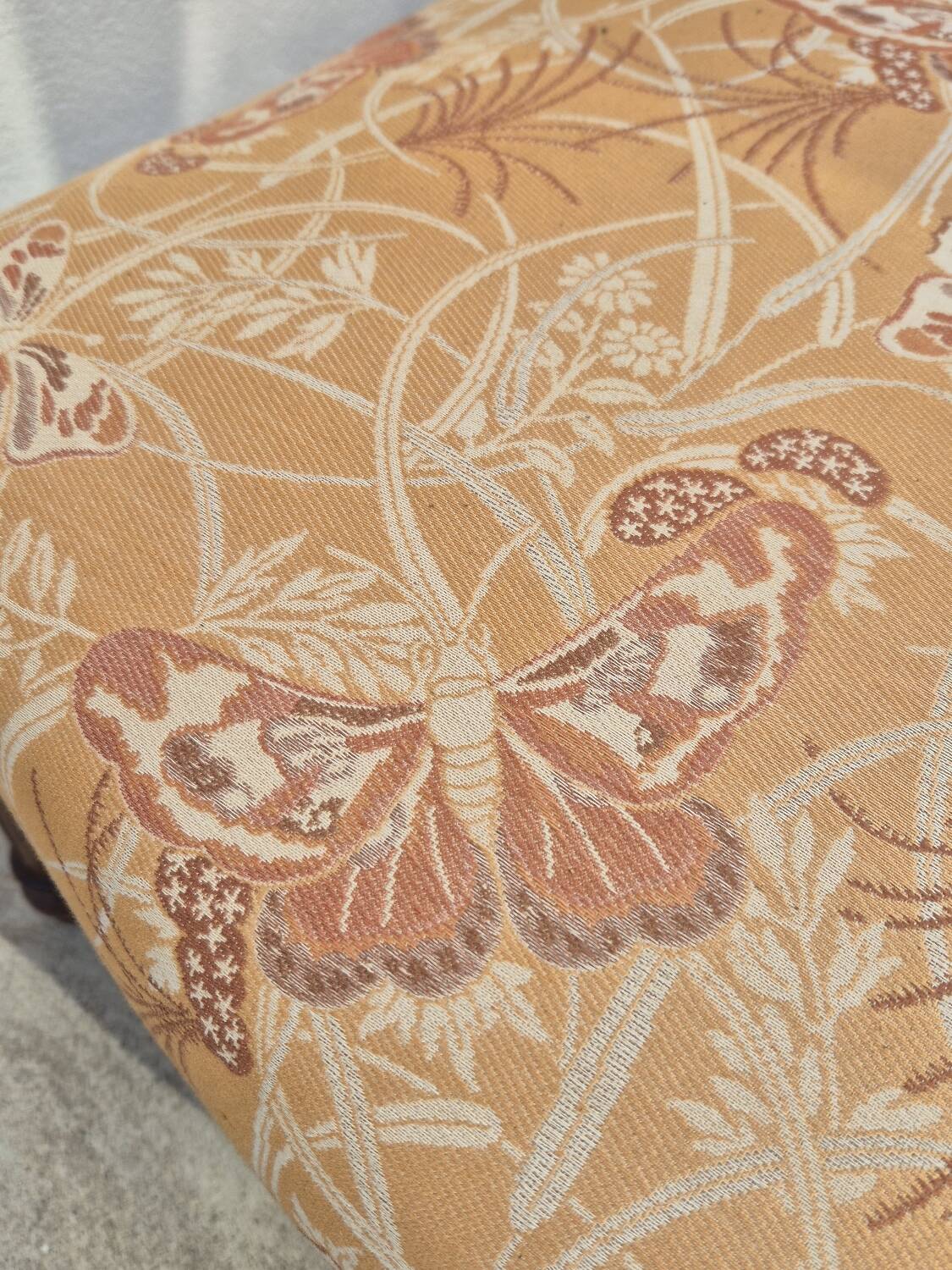 Chaise longue decorated with butterflies in Louis XVI style from the Napoleon III period