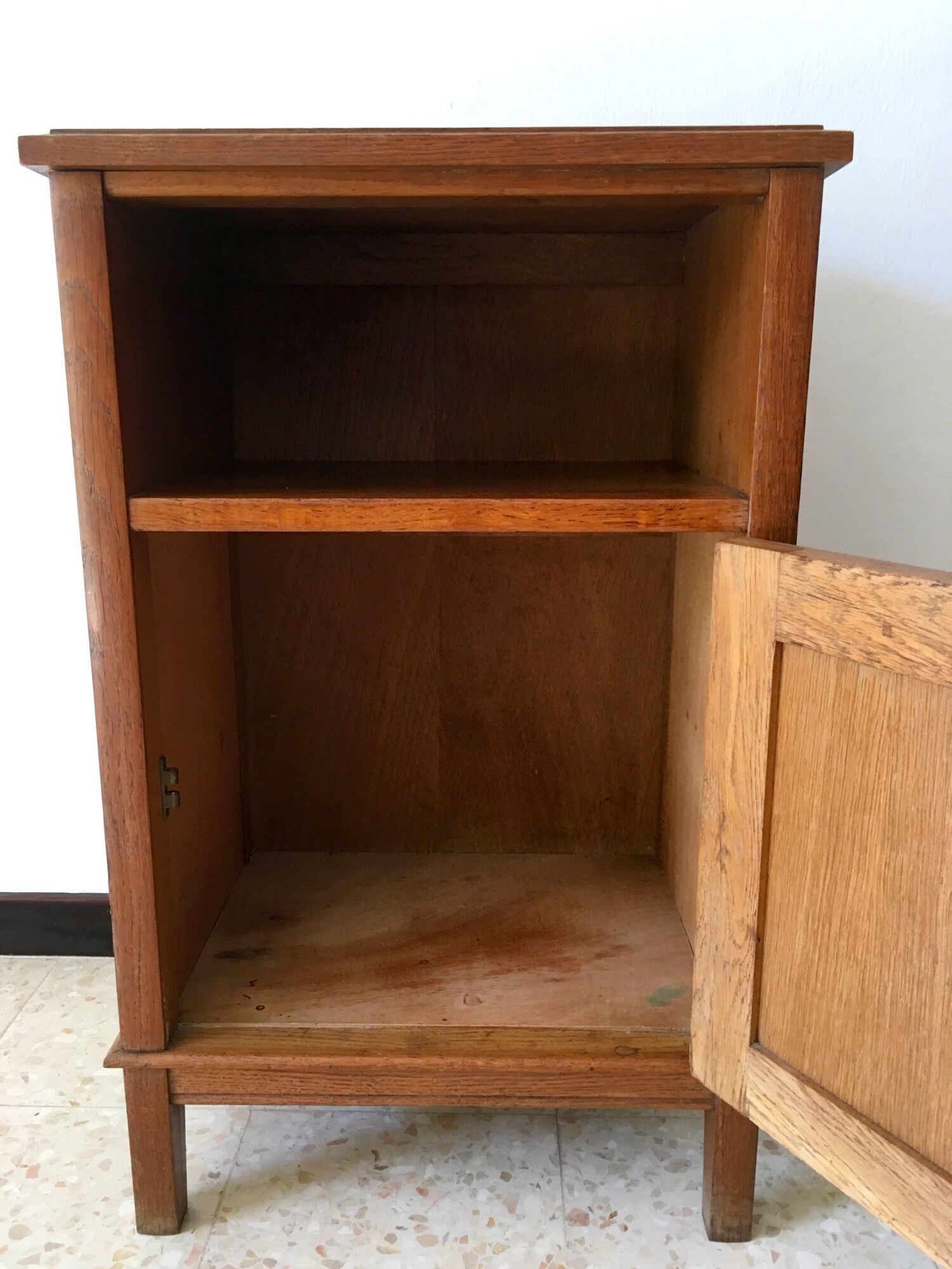 Vintage 50s oak bedside