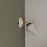Vintage tulip wall light in white opaline