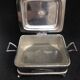 Victorian sardine box silver metal flat butter and glass insert Walker and Hall