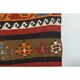 Tapis Kilim coloré en laine et coton fait main turc vintage des années 1970 98x405