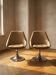 Pair of beige swivel chairs with chrome pedestal bases, France, 1970s, 82 × 55 × 45 cm