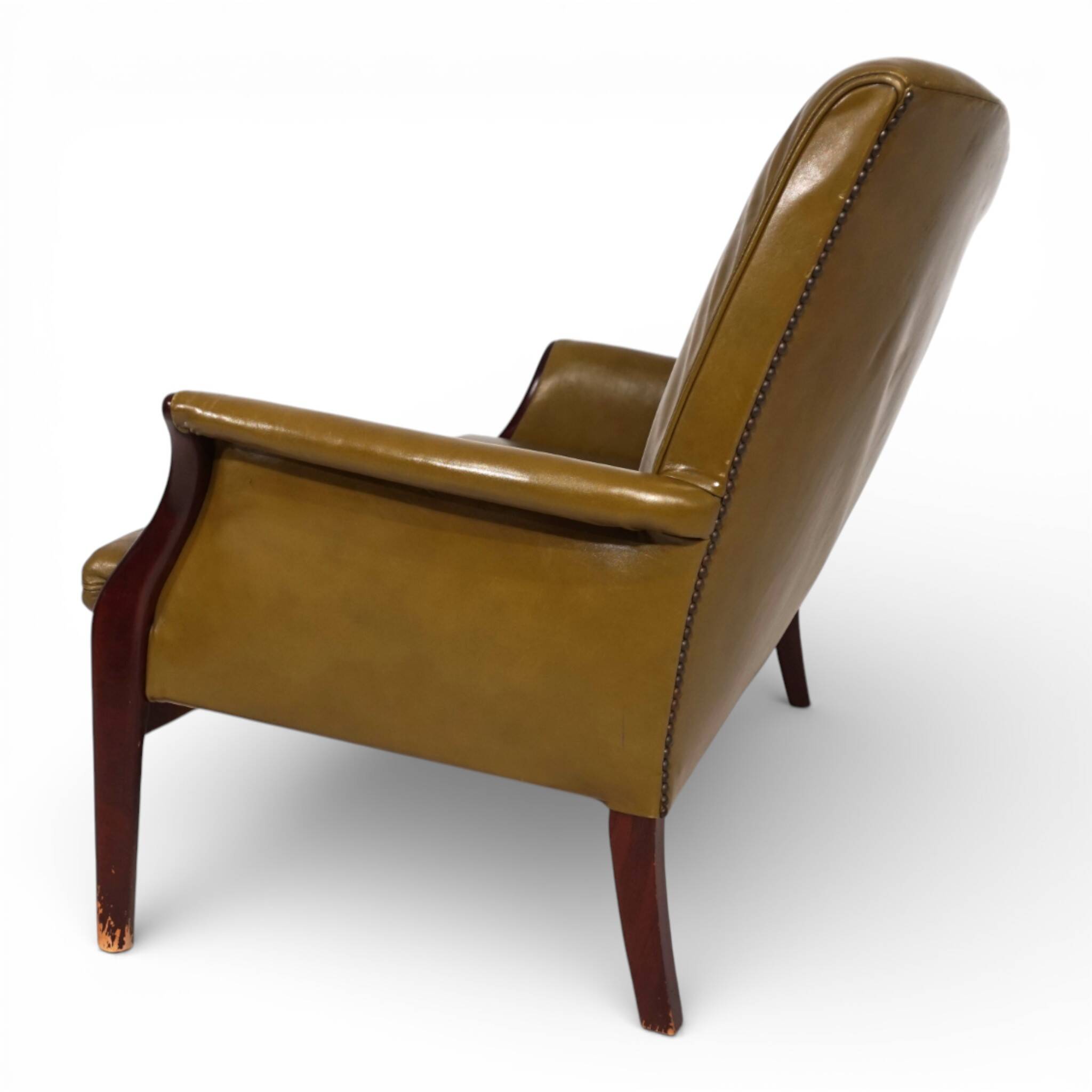 Two-seater green foam leather sofa Froxfield by Parker Knoll, 1960.