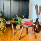 Pair of handmade tripod stools