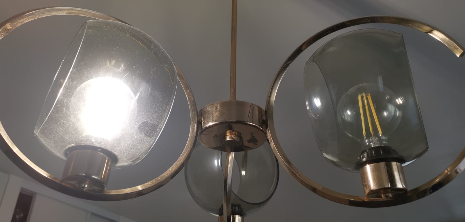 Art deco brass chandelier