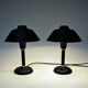 Black and classic Swedish pair of metal table lamps 1950s