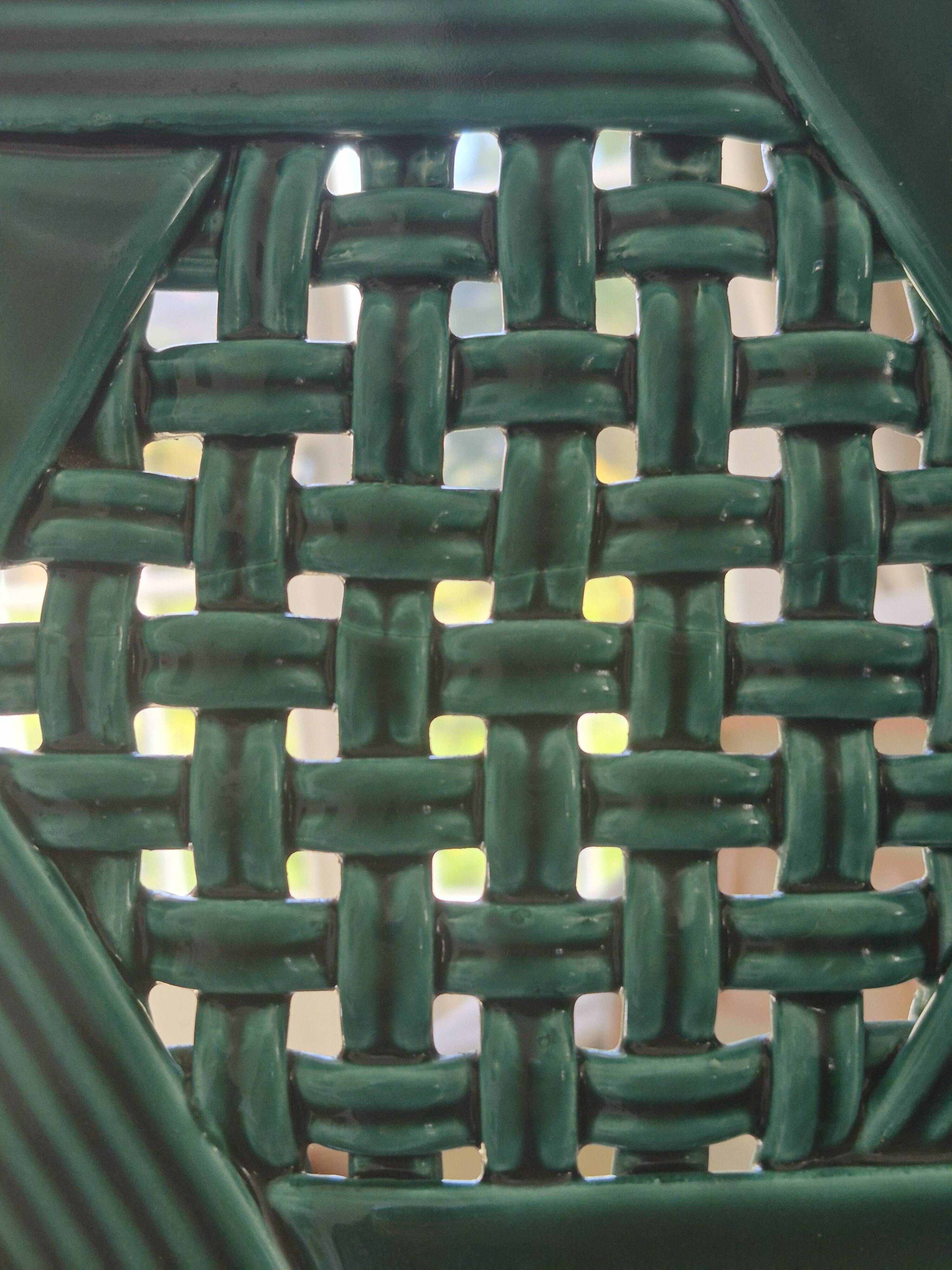 Varnished ceramic trivet from Vallauris and 2 bottle coasters.