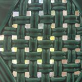 Varnished ceramic trivet from Vallauris and 2 bottle coasters.