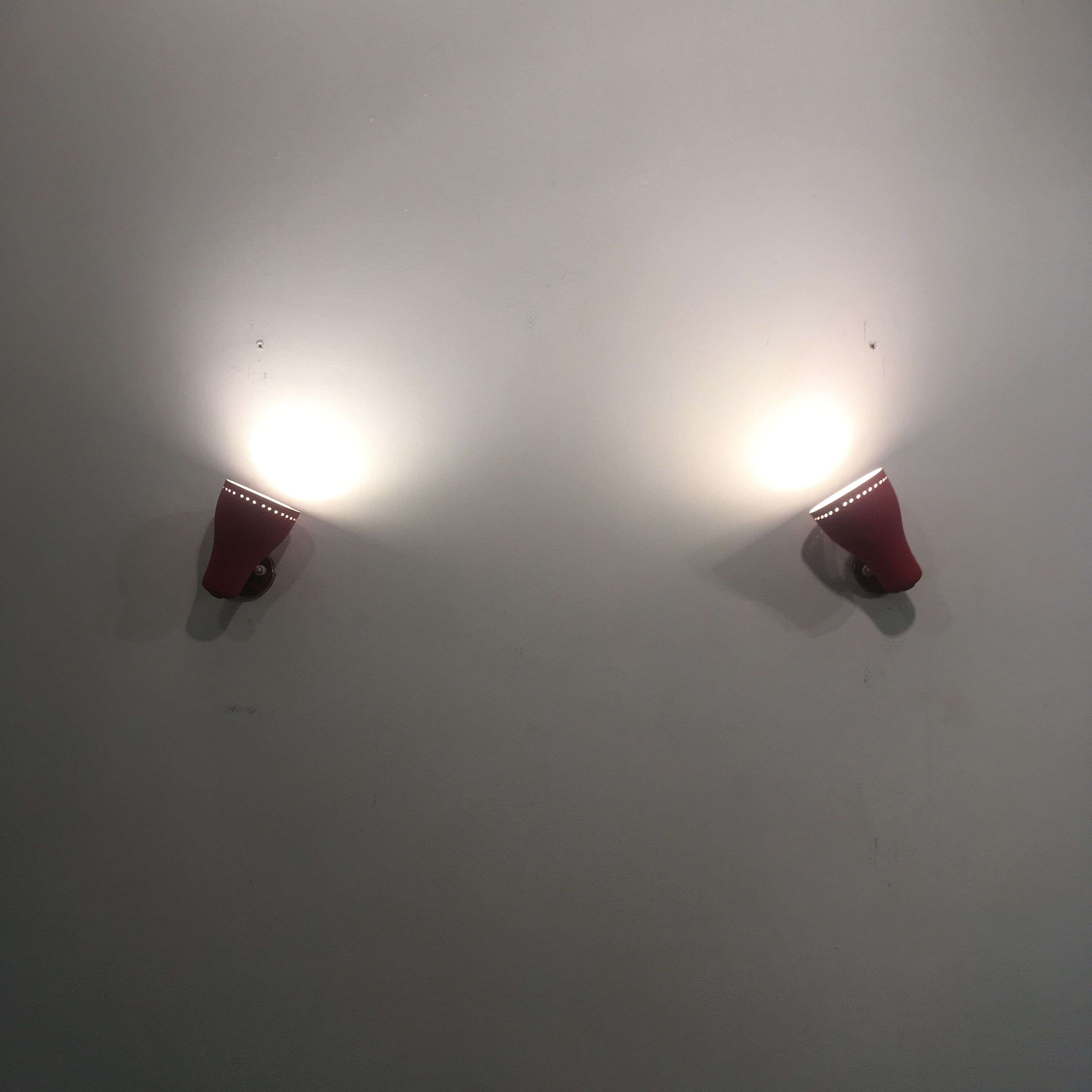 Pair of red vintage fifties appliques