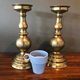 Pair of brass candlesticks