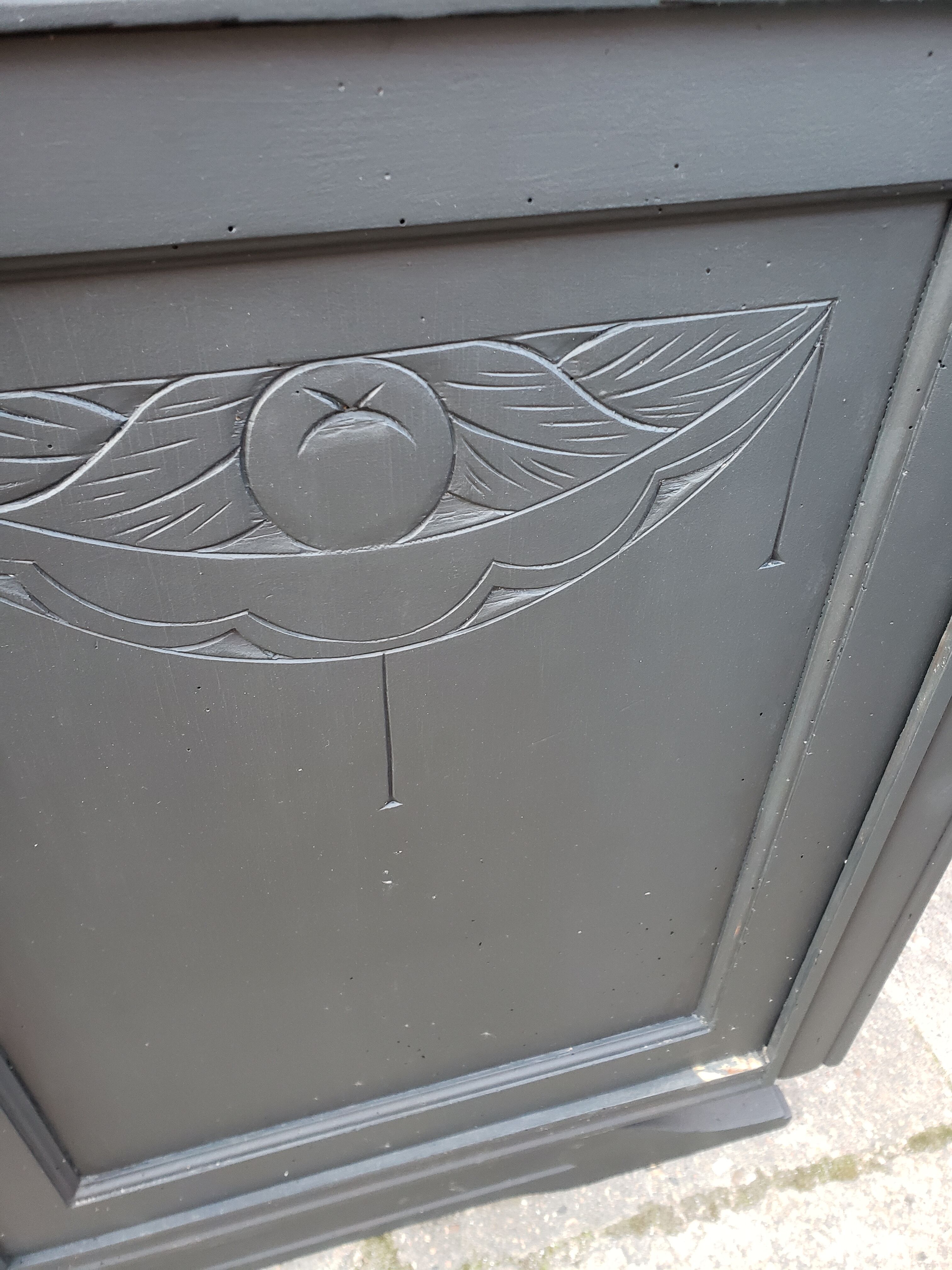 Vintage art deco abyssal blue buffet