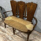 High-backed stepladder-type bench attributed to GALLÉ Emile (1846-1904), circa 1880-1890