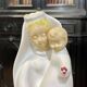 Virgin and child in quimper faience with ivory background by bel delecourt
