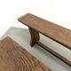 Pair of solid oak benches, winged legs, France, 1970s