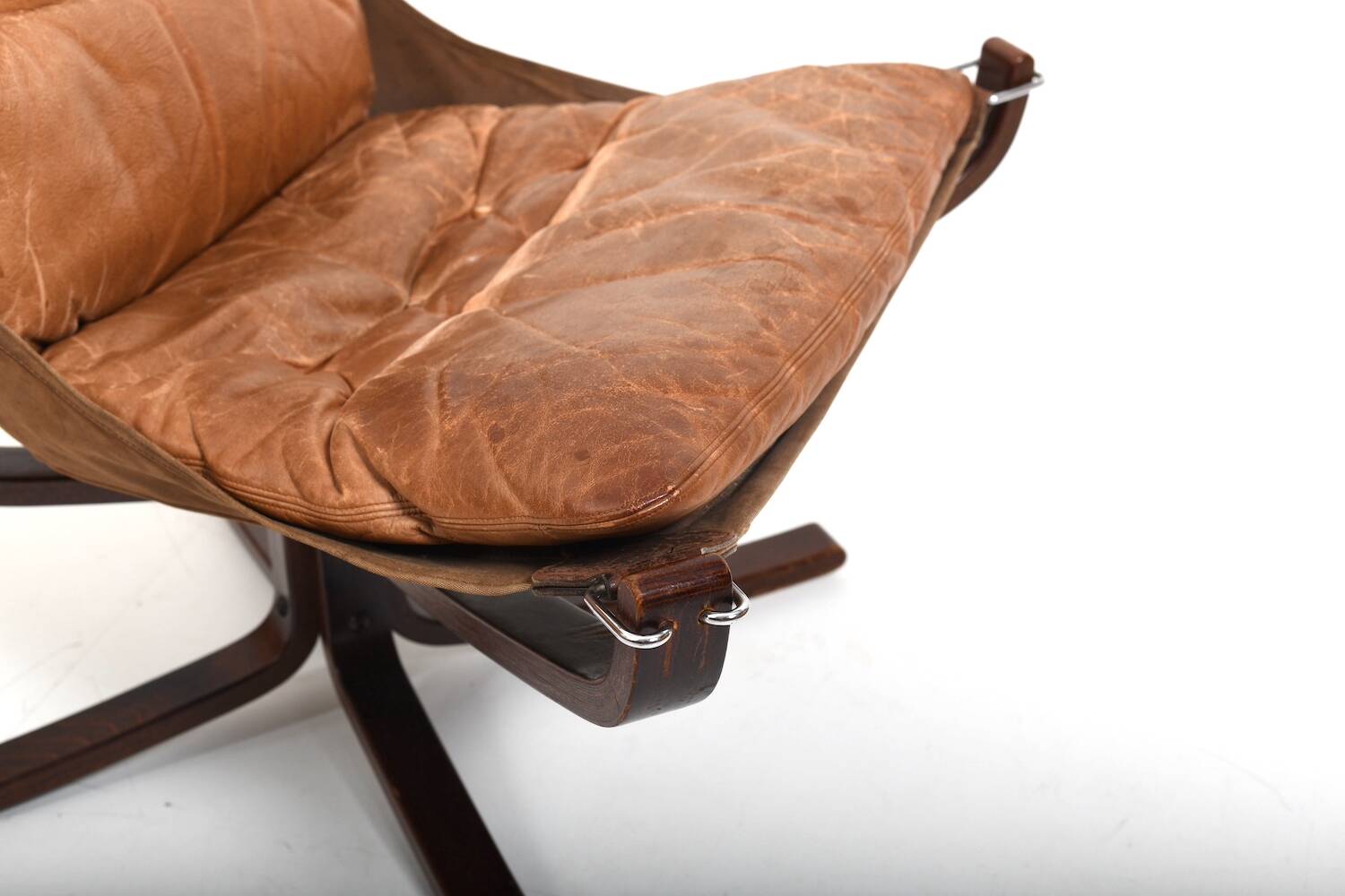 Sigurd Ressell Cognac Leather Falcon Chair 1970s