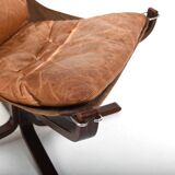 Sigurd Ressell Cognac Leather Falcon Chair 1970s