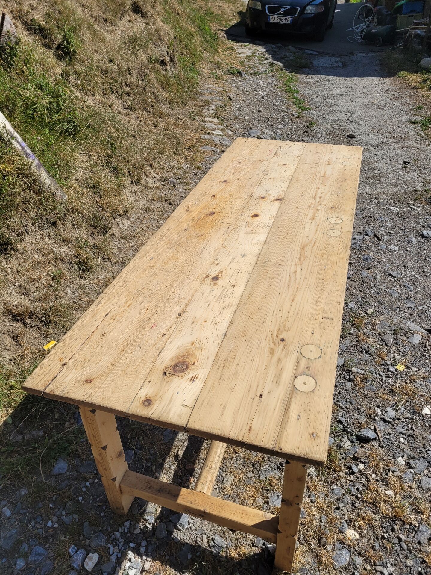 Ancienne table a manger de ferme sapin