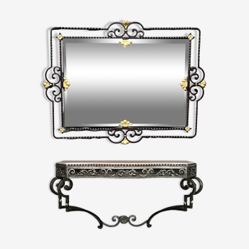 Mirror with console in Art Deco style