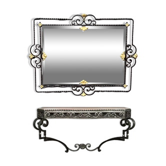 Mirror with console in Art Deco style