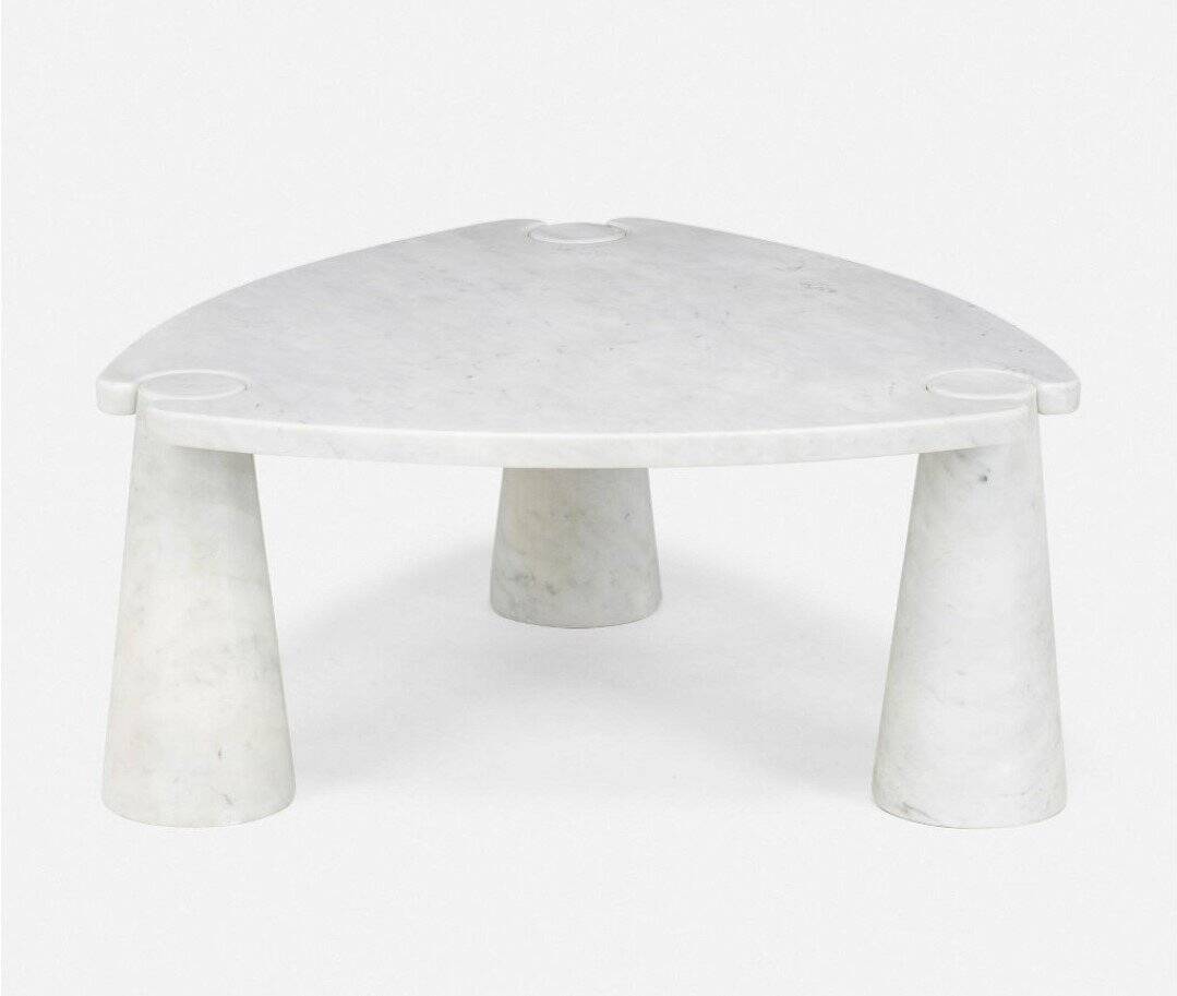 White Carrara Marble Eros Coffee Table by Angelo Mangiarotti for Skipper, 1990s