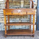 Antique solid blond walnut console table