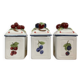 Set of 3 Villeroy & Boch jam pots in faience.