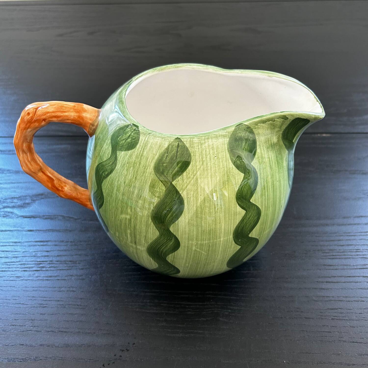 Green Striped Watermelon Pitcher