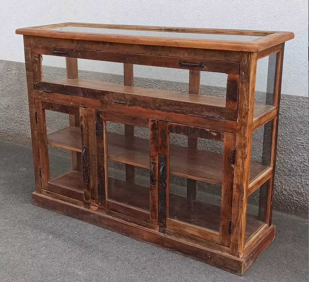 Antique wooden jeweller's display case