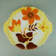 Assiette à gâteau par th. paetsch décoration en spray floral art déco
