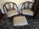 Pair of Italian armchairs from the 1960s with matching ottoman.