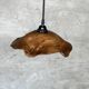 Small pendant light in corrugated teak leaf (Small D:30 H:20)