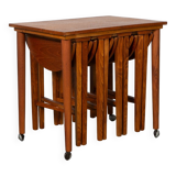 Set of Nesting Table and Folding Stools by Nathan UK