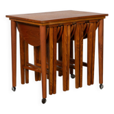 Set of Nesting Table and Folding Stools by Nathan UK