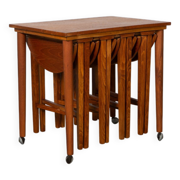 Set of Nesting Table and Folding Stools by Nathan UK